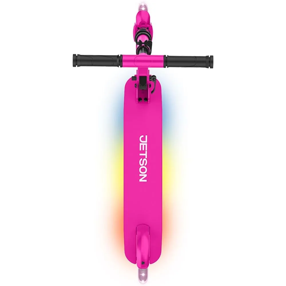 Jetson JHGLT-PNK Highlight 2-Wheel Kick Scooter, Kinetic Lights on Deck and Wheels, 6 Inch Wheels, Rear Brake, Easy-Folding Mechanism, Ages 6  (Pink)