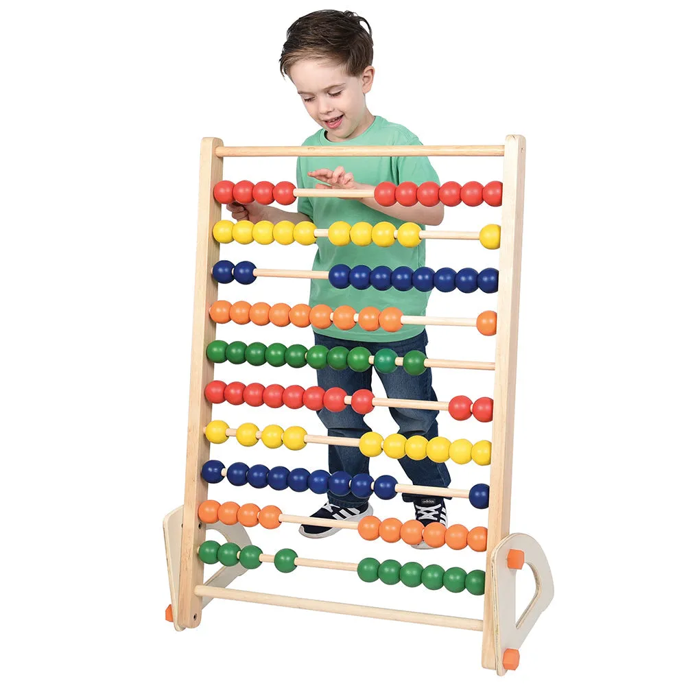 Jumbo Wooden Abacus Counting Frame | 100 Beads for Preschool Math Learning