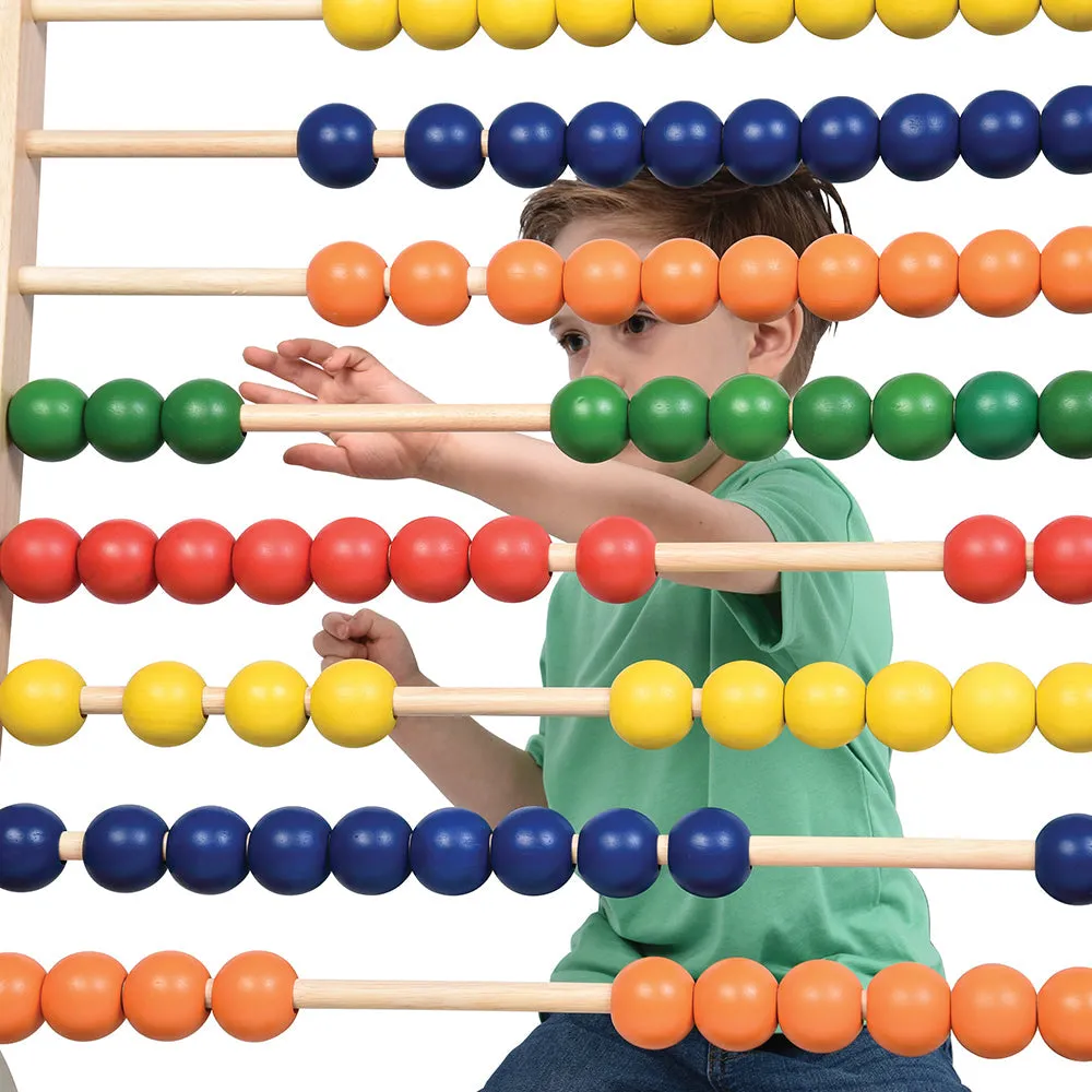 Jumbo Wooden Abacus Counting Frame | 100 Beads for Preschool Math Learning