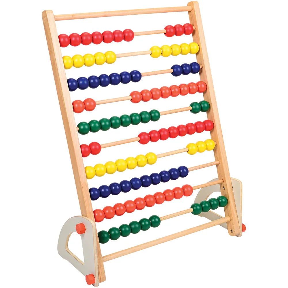 Jumbo Wooden Abacus Counting Frame | 100 Beads for Preschool Math Learning