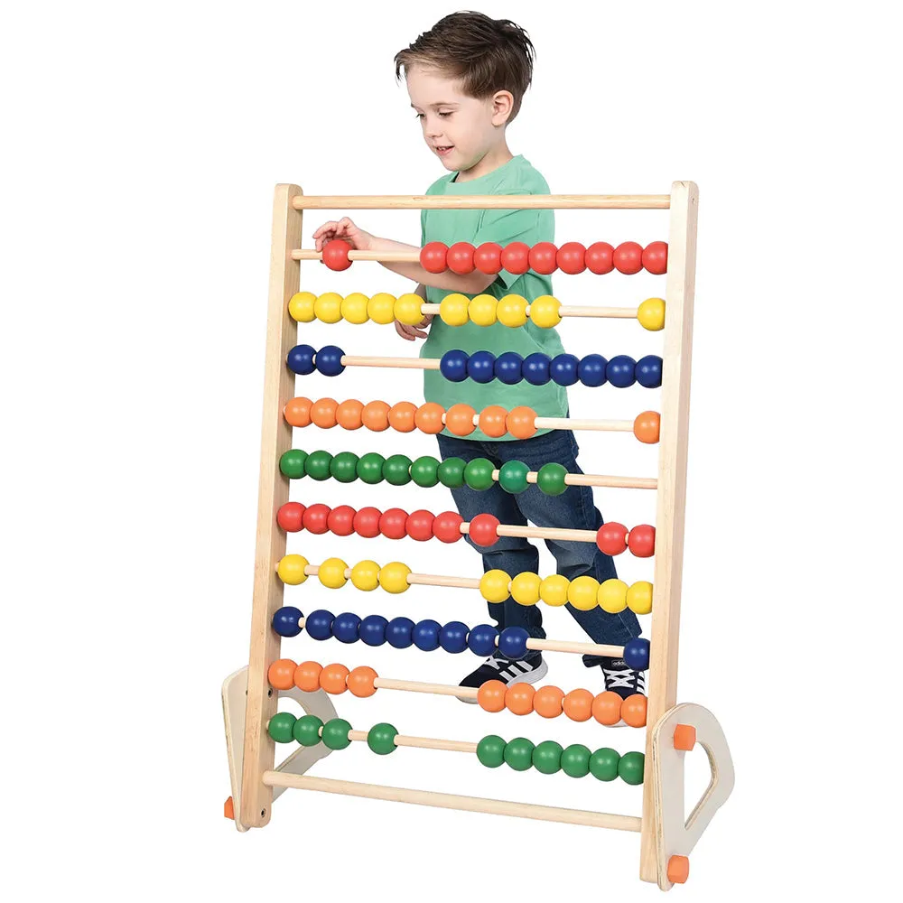 Jumbo Wooden Abacus Counting Frame | 100 Beads for Preschool Math Learning