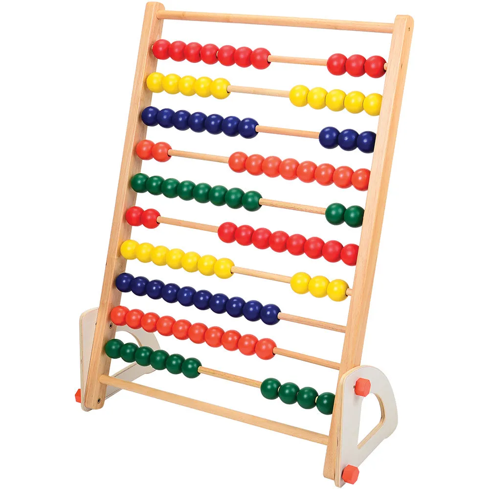 Jumbo Wooden Abacus Counting Frame | 100 Beads for Preschool Math Learning