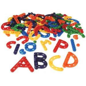 Linking Letters & Numbers Alphabet Learning Set | 180 Colorful Peg Shapes