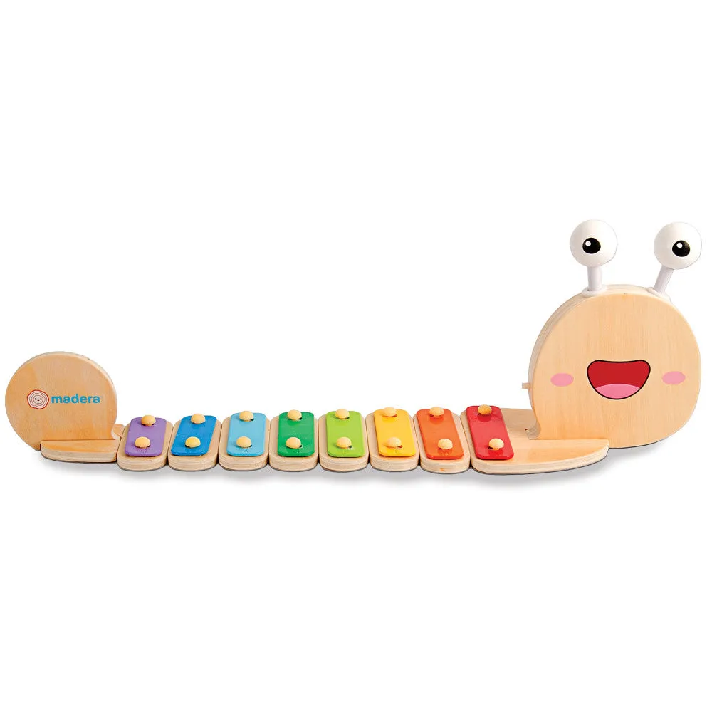 Madera Wood Snailyphone Multicolor Snail-Designed 8-Key Xylophone, for Kids Ages 3 