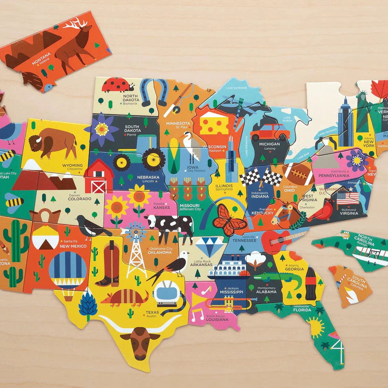 Map of the USA Puzzle - 70 pcs
