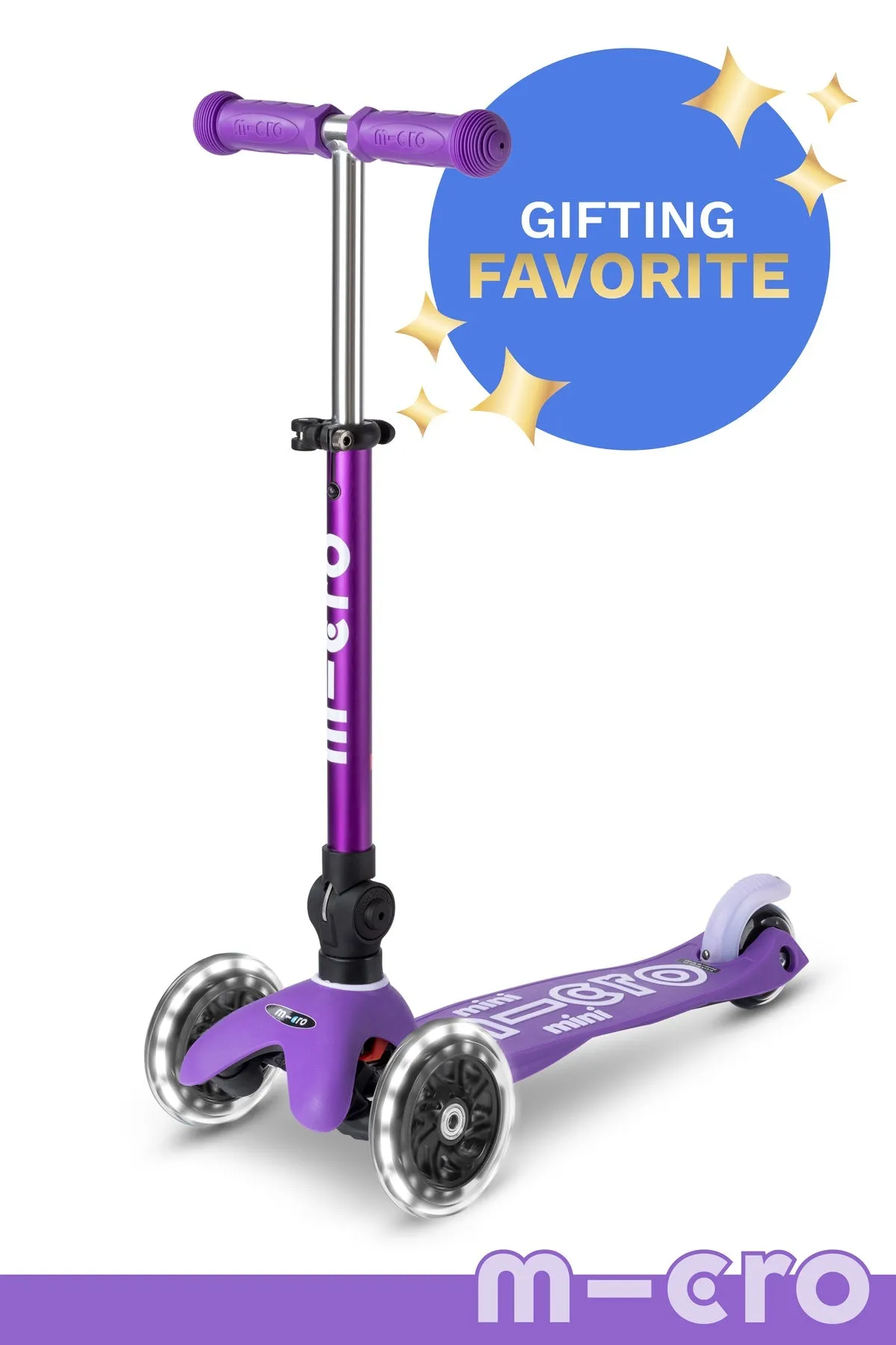 Micro Mini Foldable LED Scooter - Purple