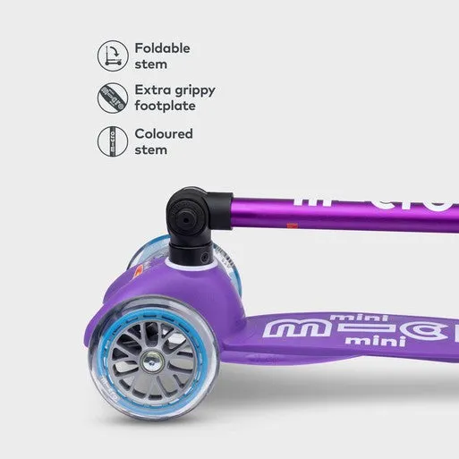 Micro Mini Foldable LED Scooter - Purple