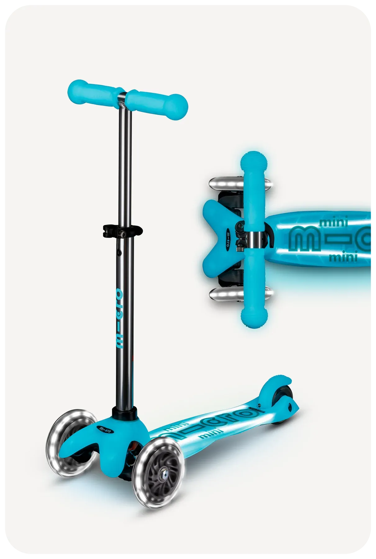 Micro Mini Glow Plus LED Scooter Glacier Aqua