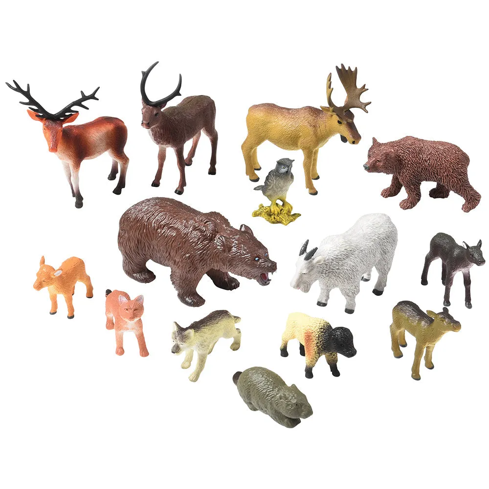 North American Forest Animals | 14 Piece Playset
