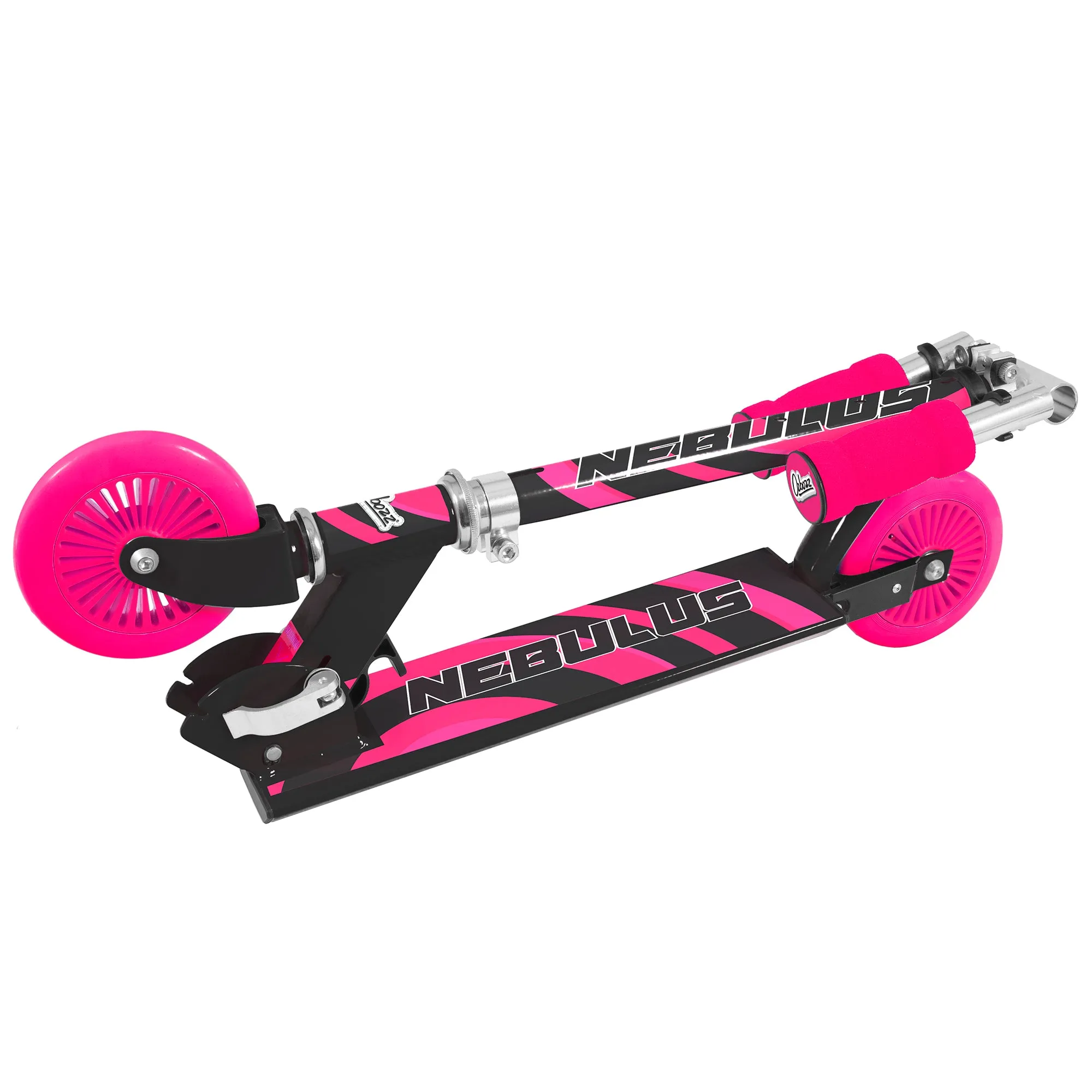 Ozbozz Nebulus Vibrant Kids' Scooter - Pink & Black, Adjustable, Safety-Enhanced