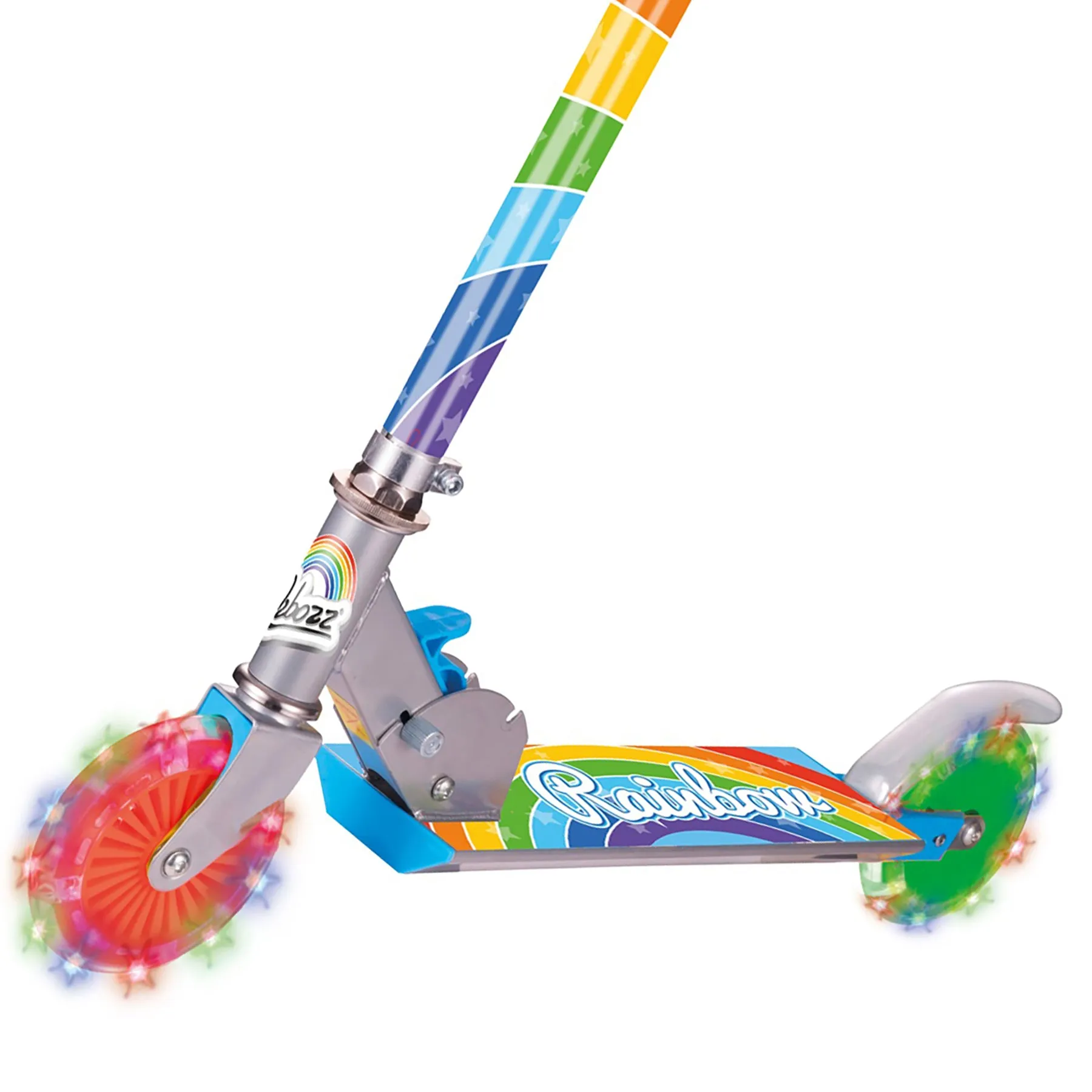Ozbozz Rainbow Foldable Scooter with Light-Up Wheels for Ages 5 