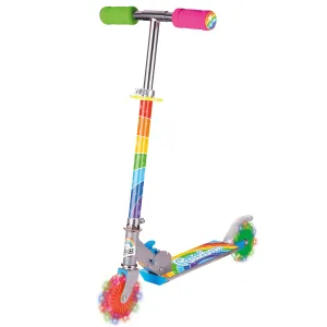 Ozbozz Rainbow Foldable Scooter with Light-Up Wheels for Ages 5 