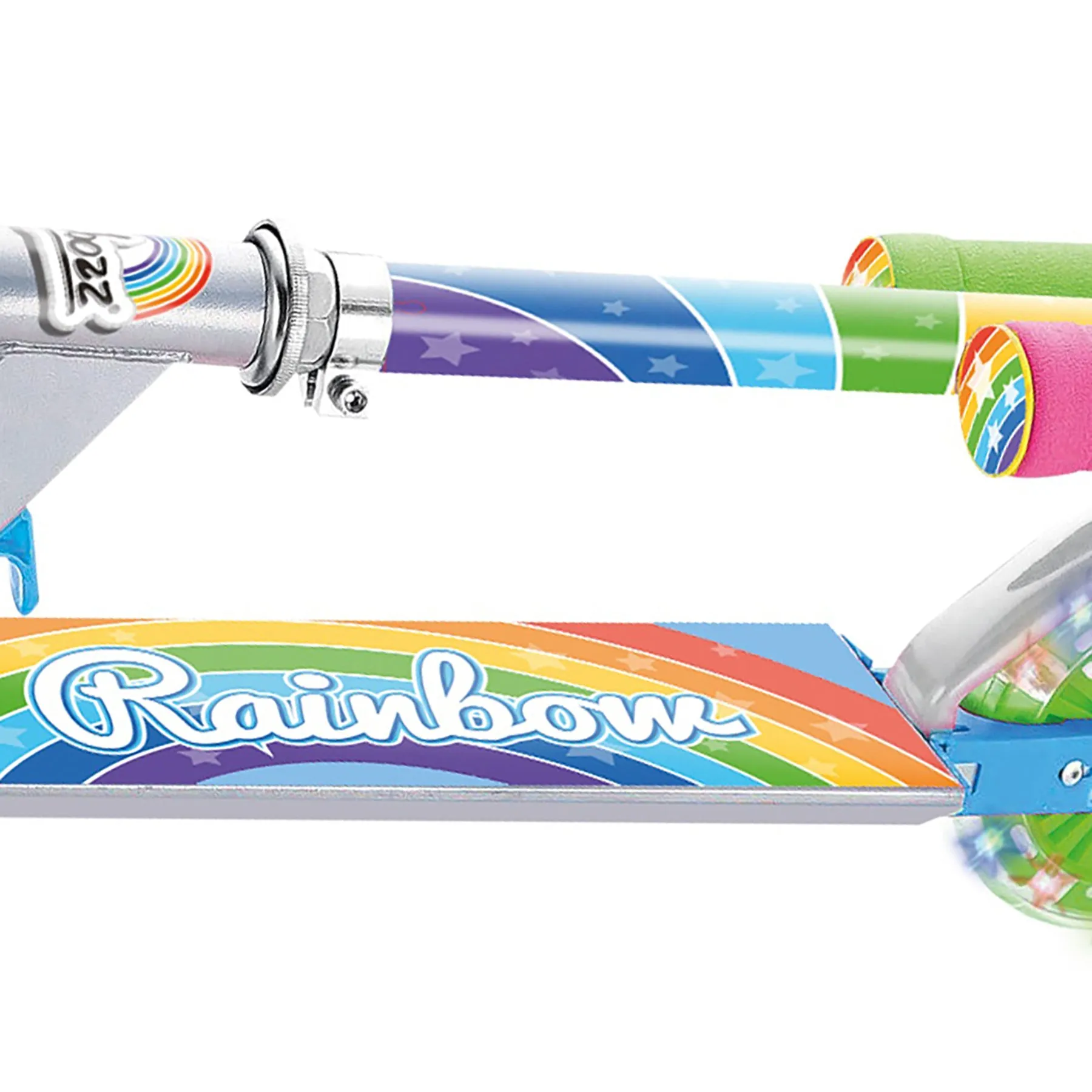 Ozbozz Rainbow Foldable Scooter with Light-Up Wheels for Ages 5 