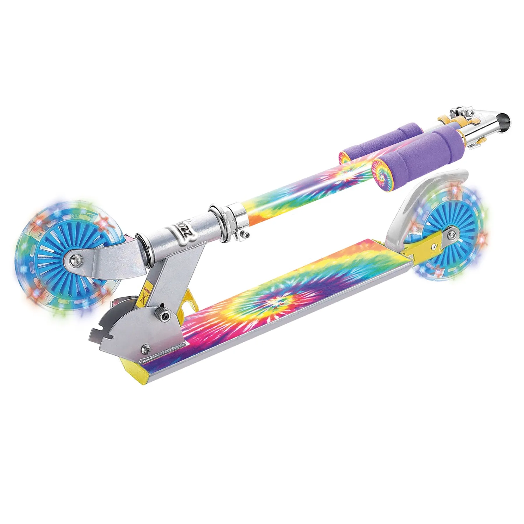 Ozbozz Tie-Dye Foldable Scooter with Light-Up Wheels