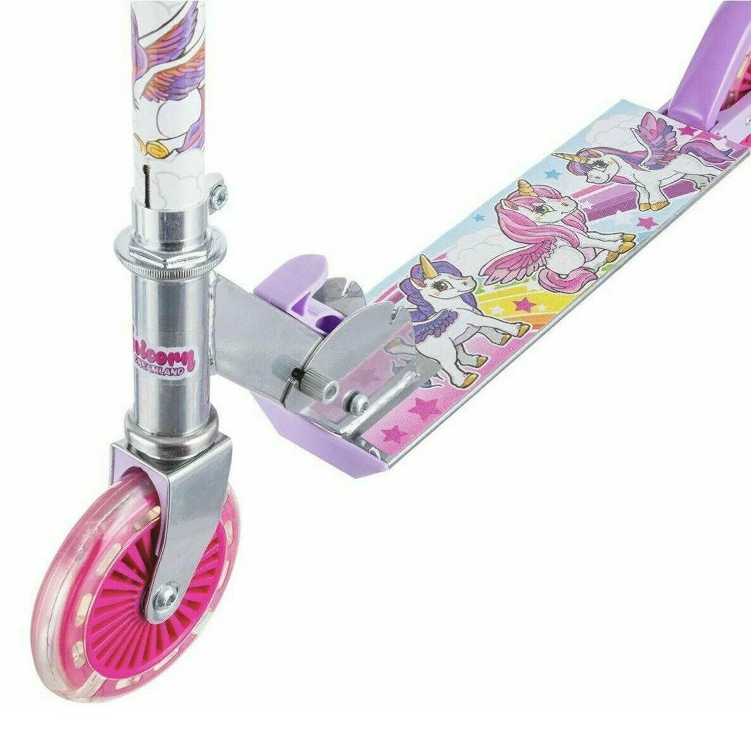 Ozbozz Unicorn Scooter with Light-Up Wheels for Magical Rides