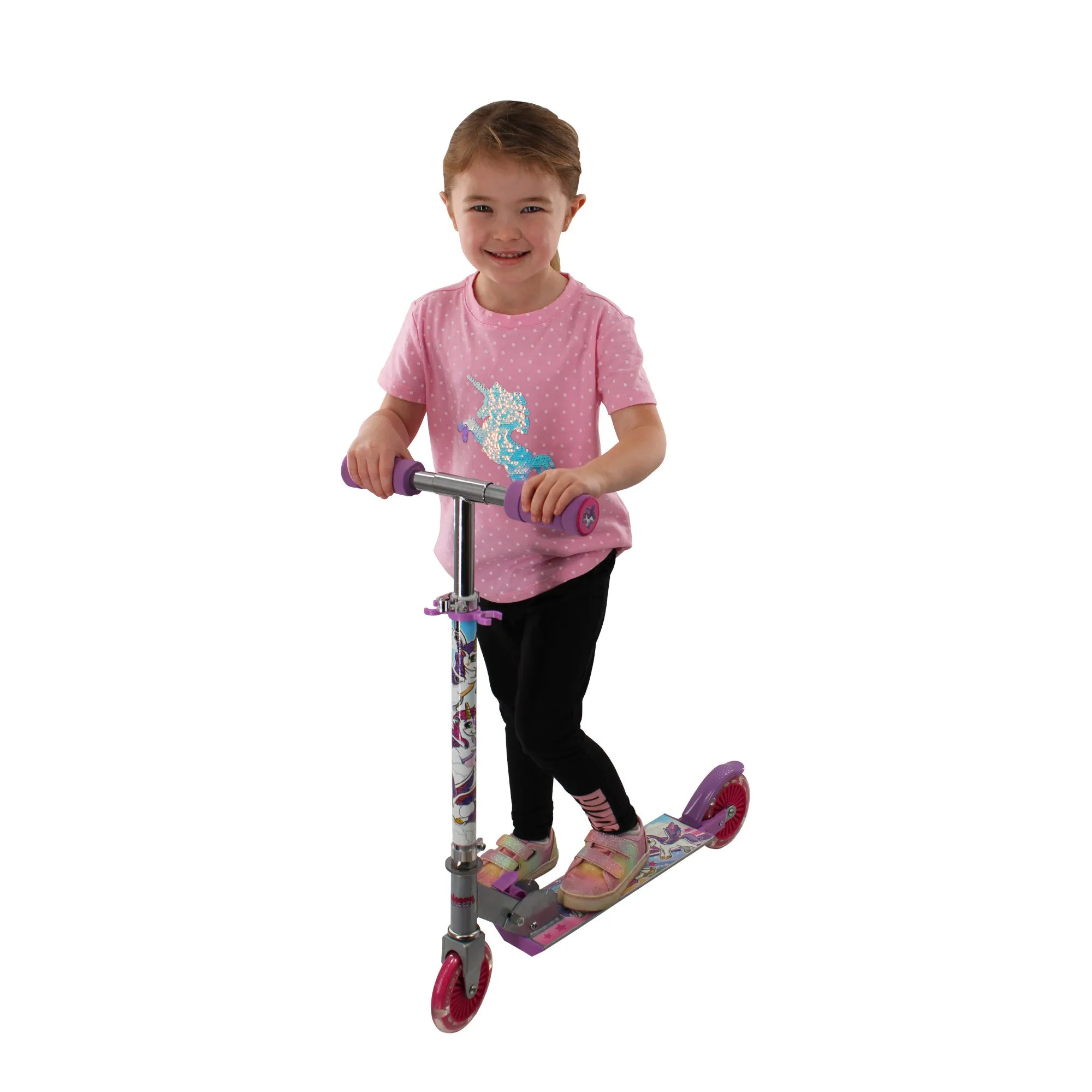 Ozbozz Unicorn Scooter with Light-Up Wheels for Magical Rides