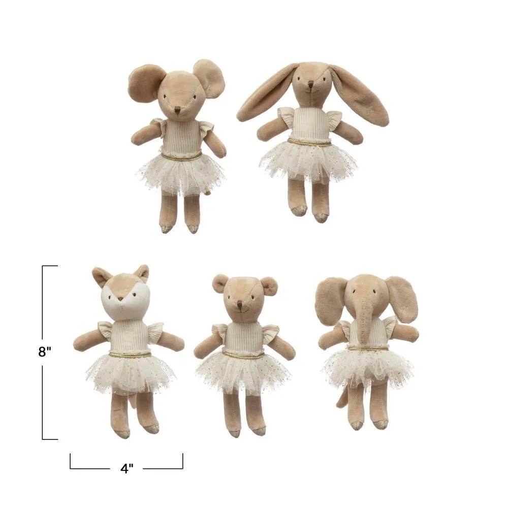 Plush Ballerina Mini Animal Doll