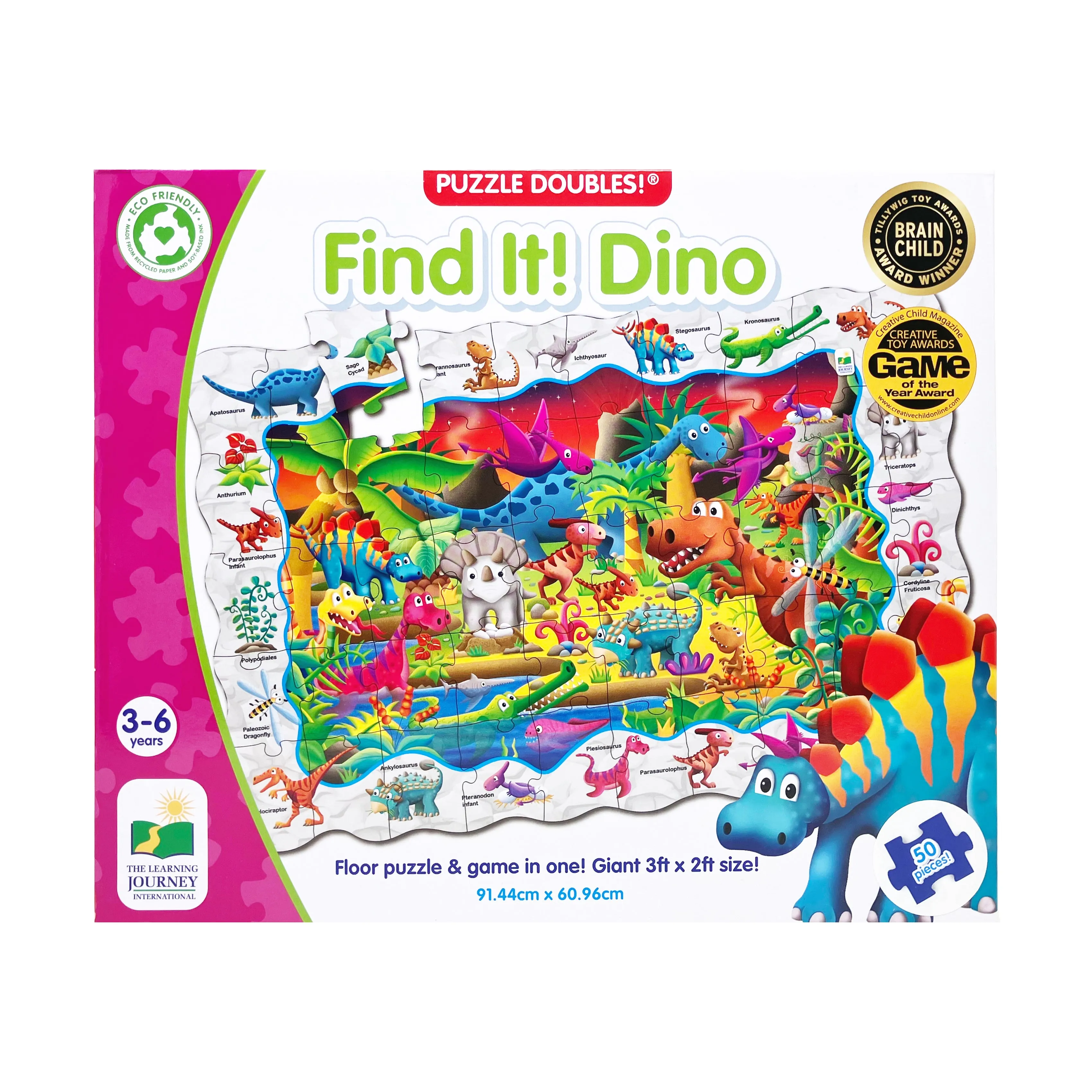 Puzzle Doubles! Find It! Dino Floor Puzzle - 50 pc