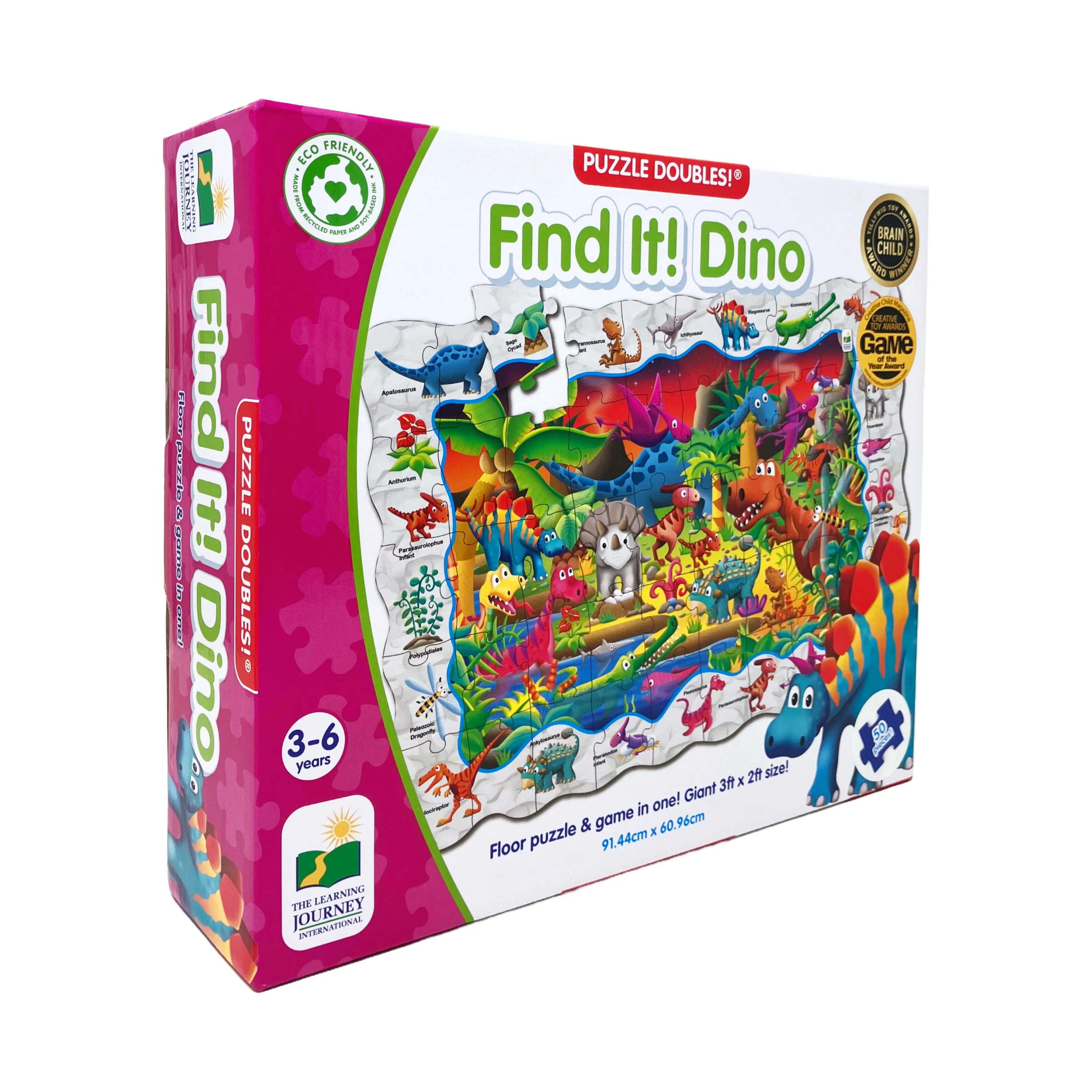 Puzzle Doubles! Find It! Dino Floor Puzzle - 50 pc