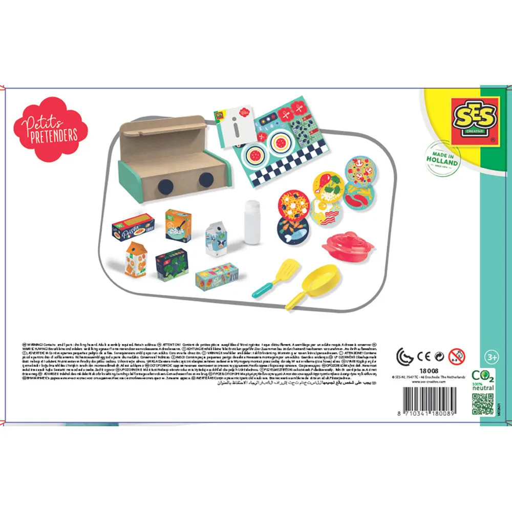 SES Creative Wooden Kitchen Play Set - 16-Piece Pretend Play Collection