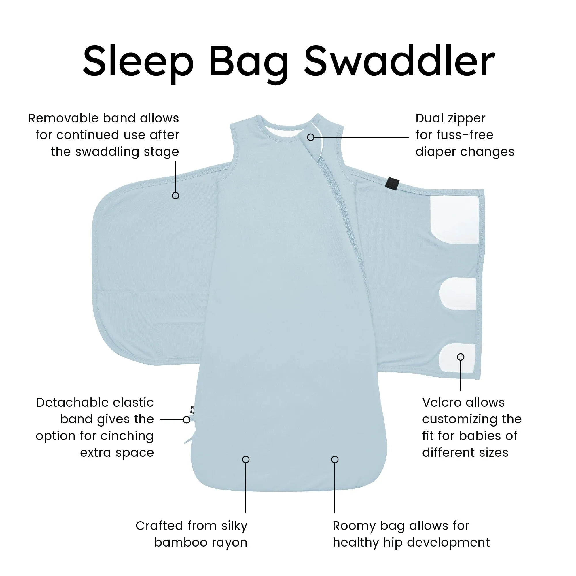 Sleep Bag Swaddler in Fog 1.0