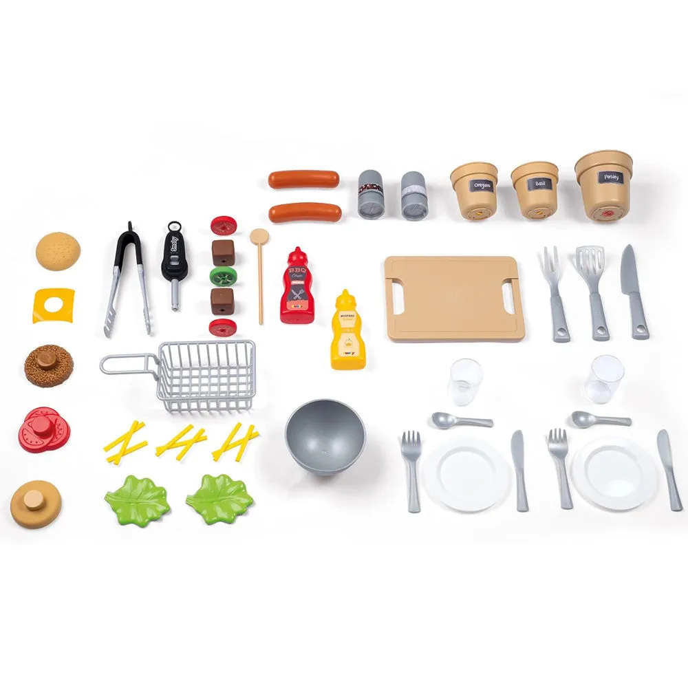 Smoby Garden Kitchen Playset - Toy Grill with 43 Accessories