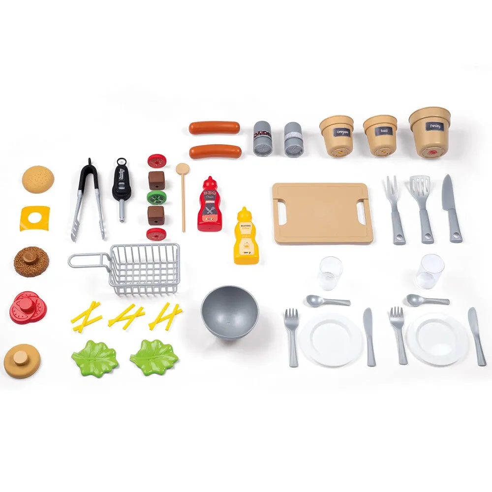Smoby Garden Kitchen Playset - Toy Grill with 43 Accessories