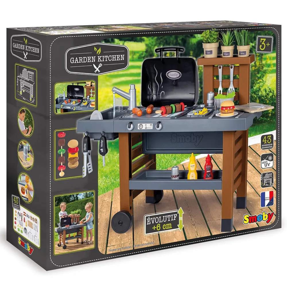 Smoby Garden Kitchen Playset - Toy Grill with 43 Accessories