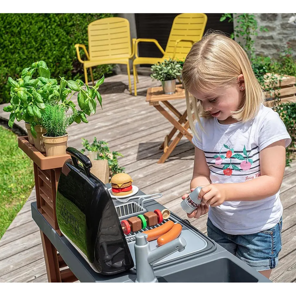 Smoby Garden Kitchen Playset - Toy Grill with 43 Accessories