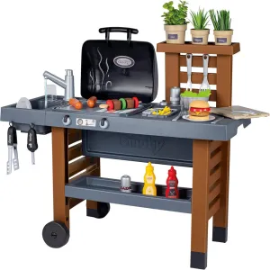 Smoby Garden Kitchen Playset - Toy Grill with 43 Accessories