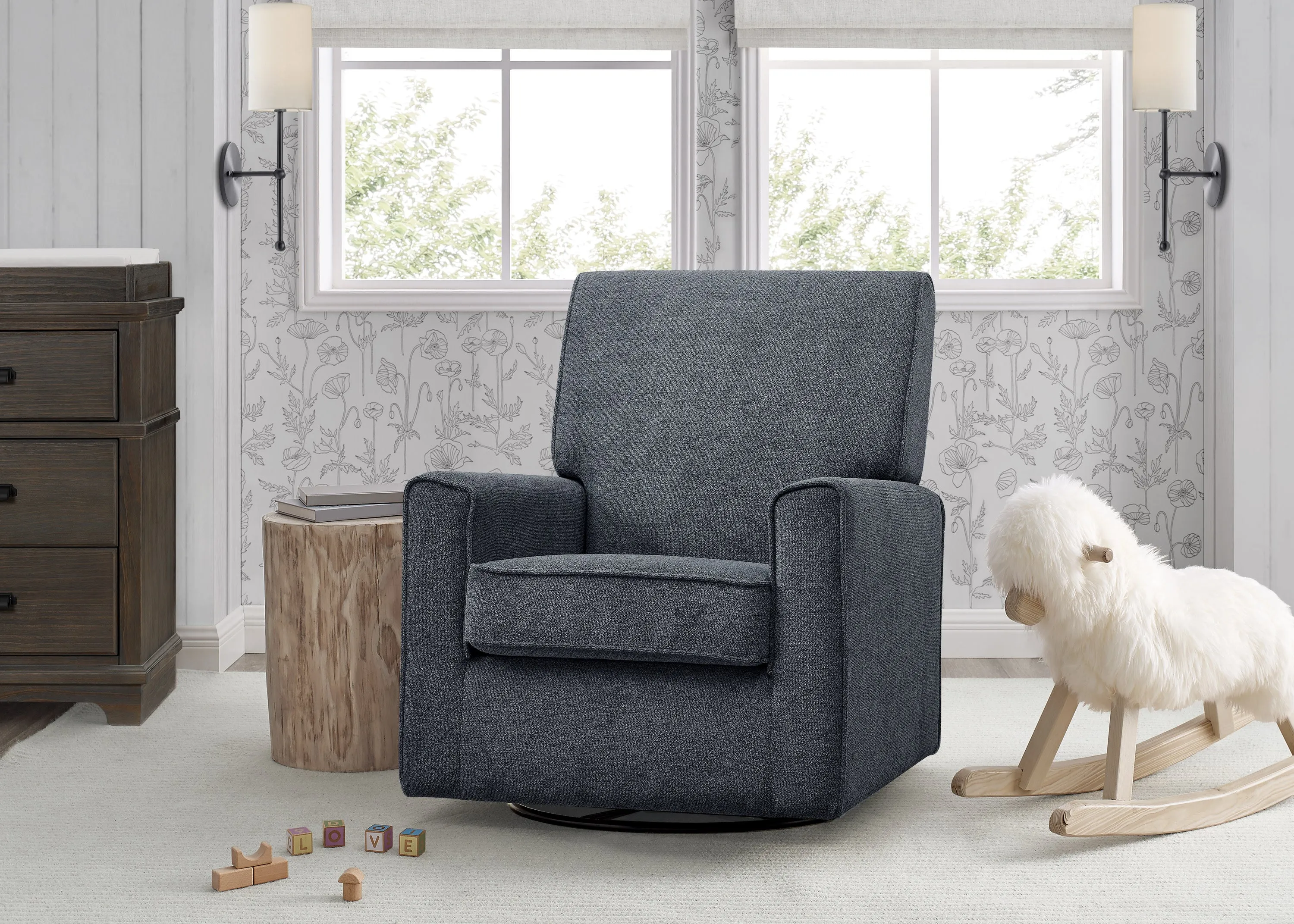 Sophie Nursery Glider Swivel Chair with LiveSmart Fabric