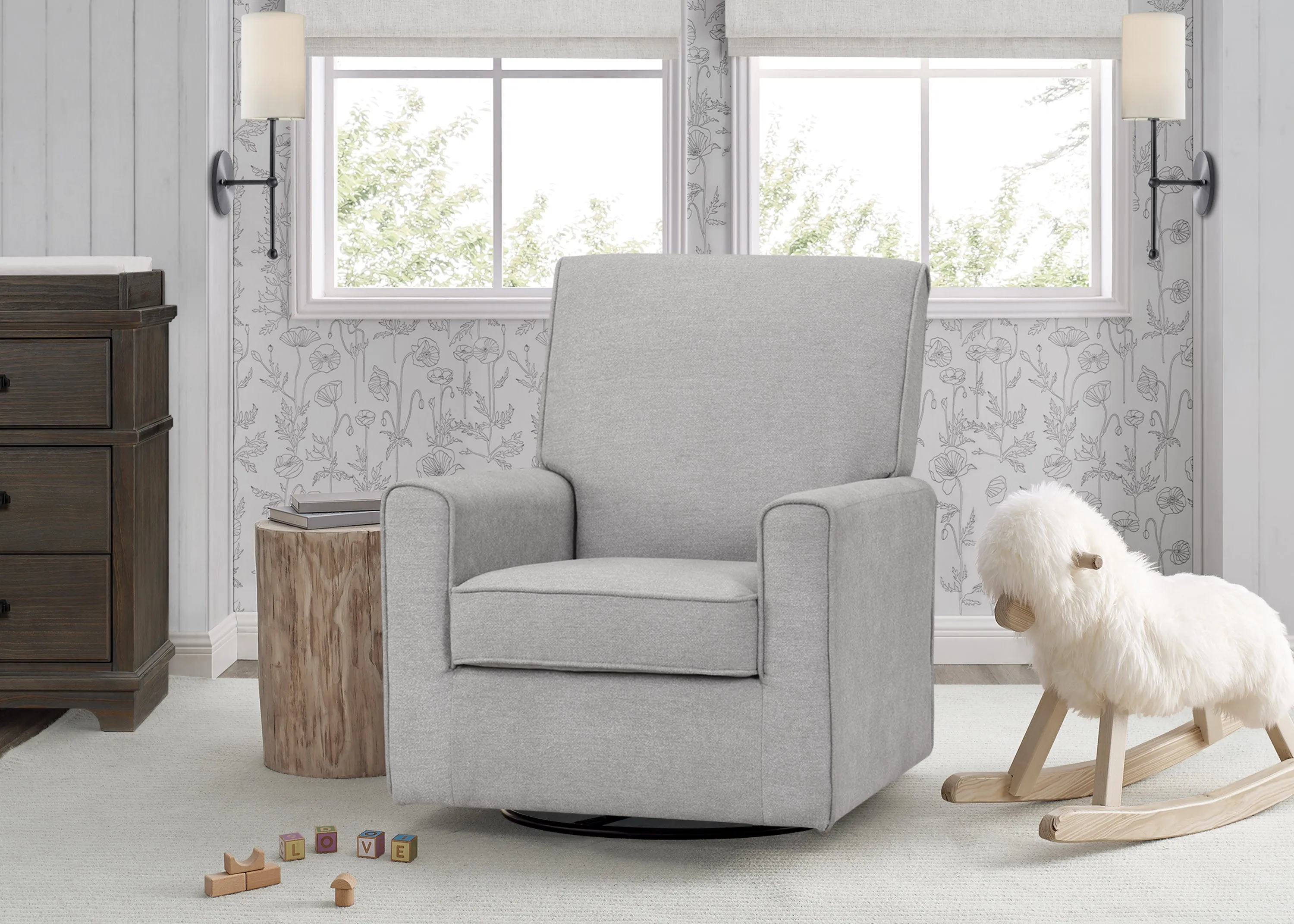 Sophie Nursery Glider Swivel Chair with LiveSmart Fabric