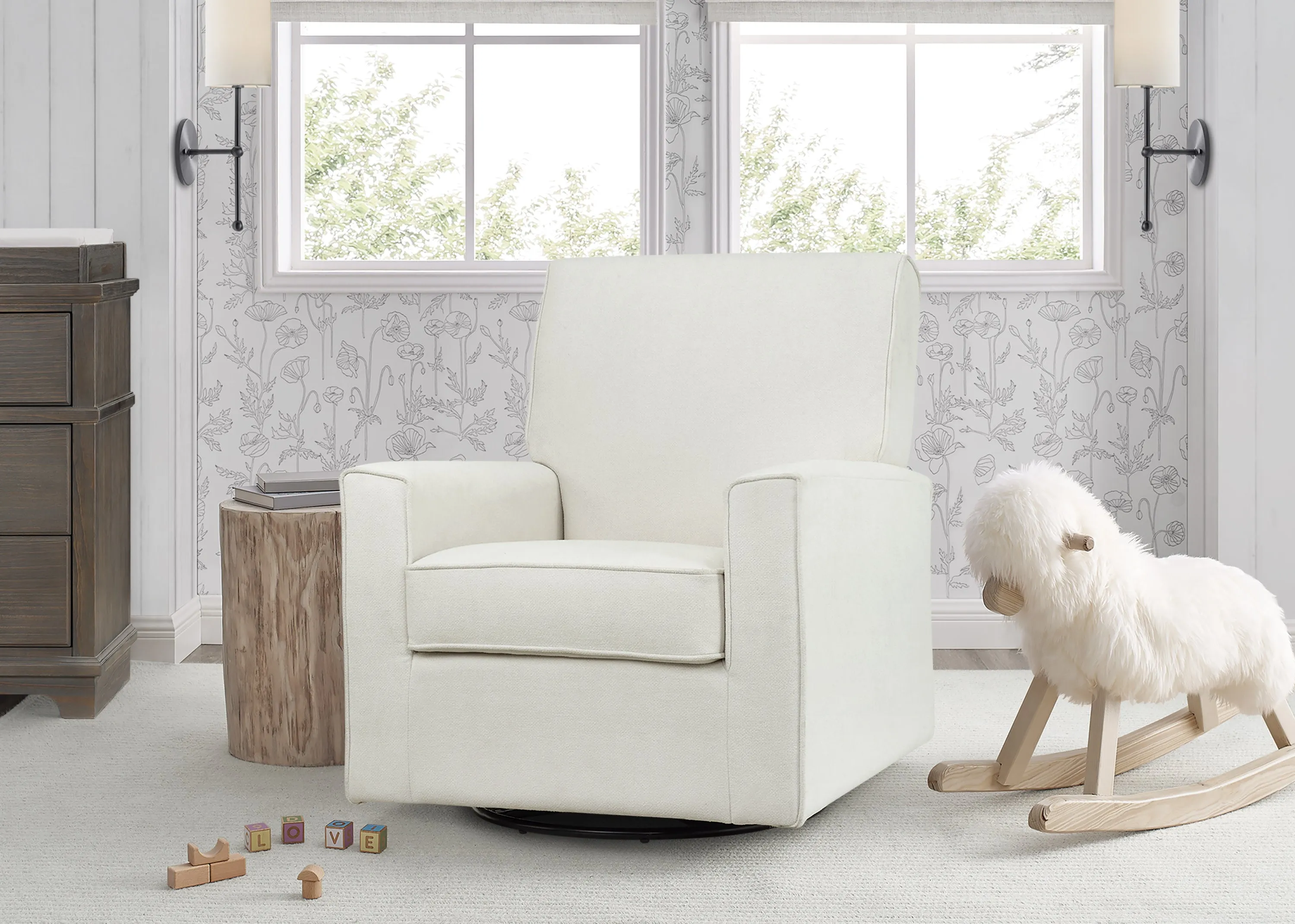 Sophie Nursery Glider Swivel Chair with LiveSmart Fabric