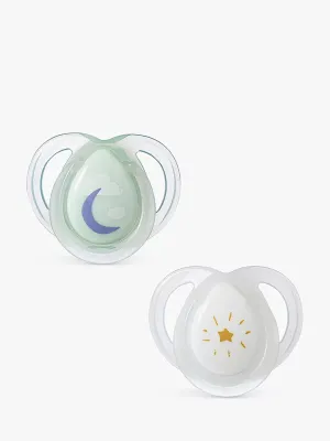 Tommee Tippee Closer to Nature Night Time Soother 0-6 months Pack of 2 Assorted