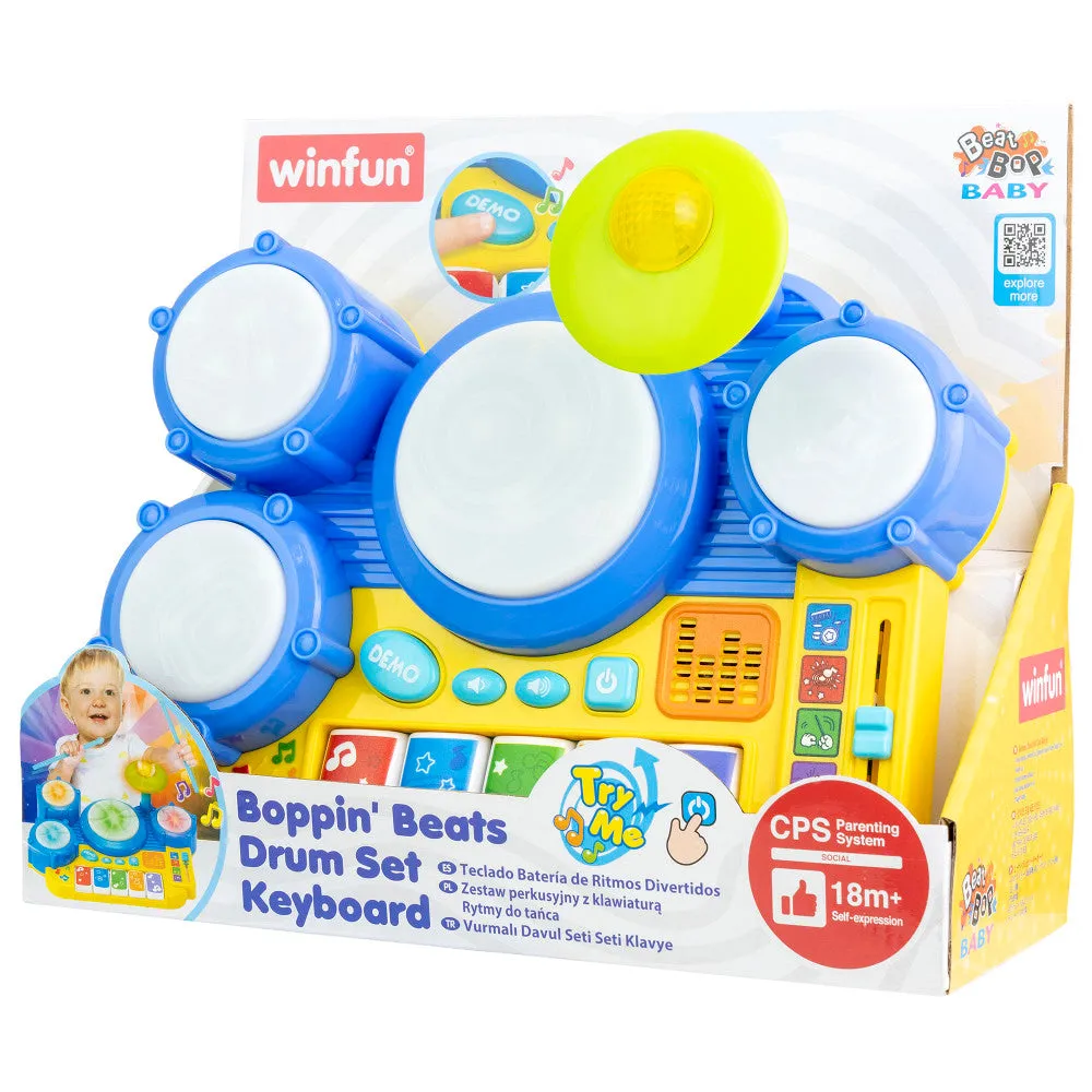 Winfun Boppin' Beats Drum and Keyboard Set with Lights and Sounds, Ages 18mo 