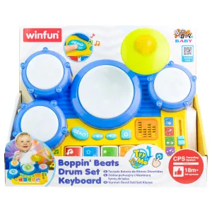 Winfun Boppin' Beats Drum and Keyboard Set with Lights and Sounds, Ages 18mo 