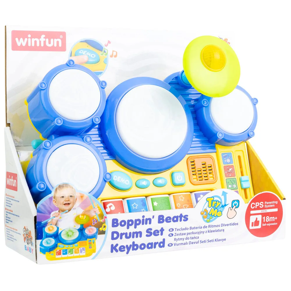 Winfun Boppin' Beats Drum and Keyboard Set with Lights and Sounds, Ages 18mo 