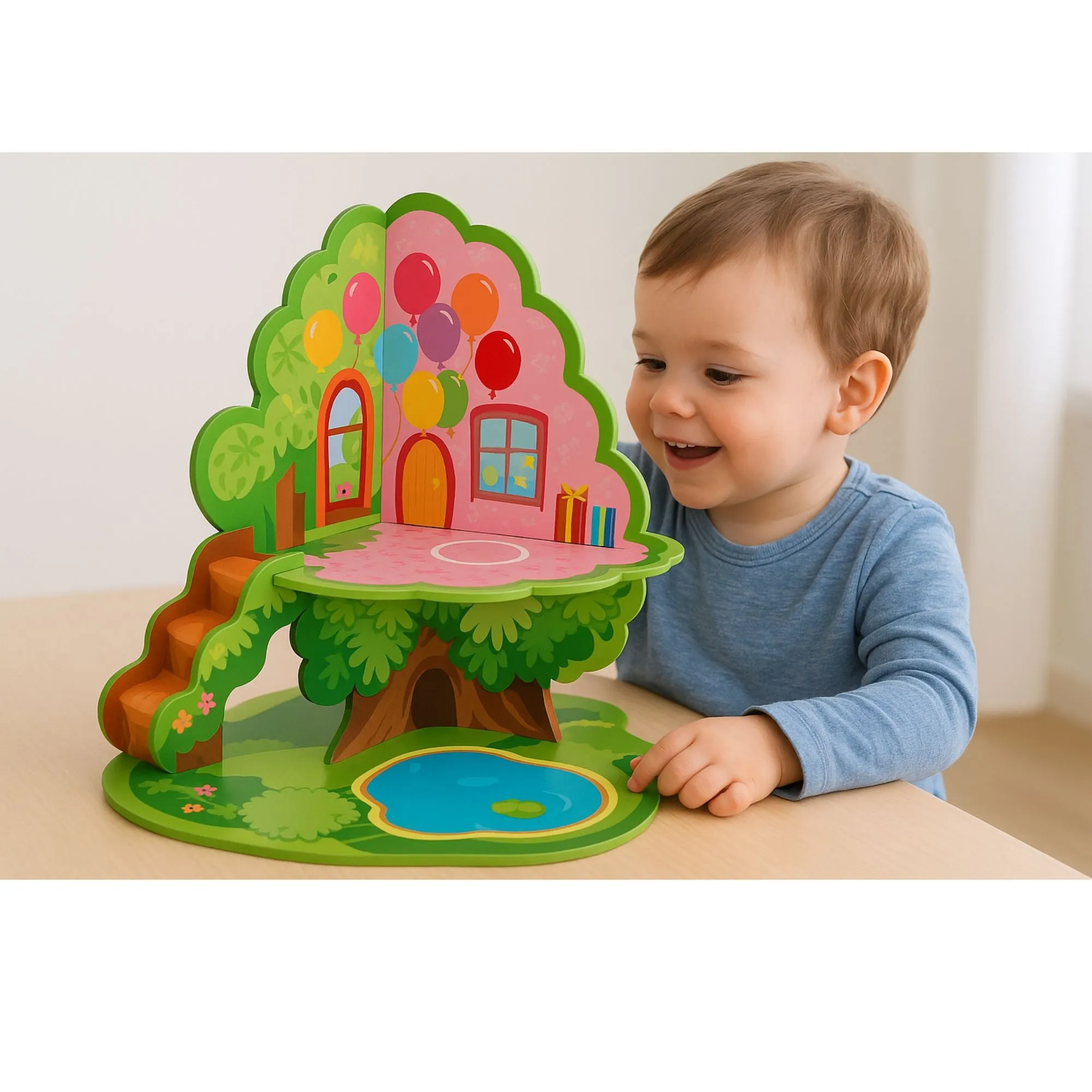 Woodland Treehouse Playset| Multi-Level with Steps & Swing