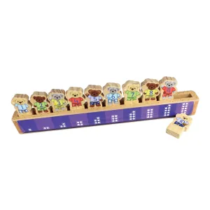 Yellow Door® Ten in a Bed: Wooden Stacking Toy for Learning Numbers 1-10