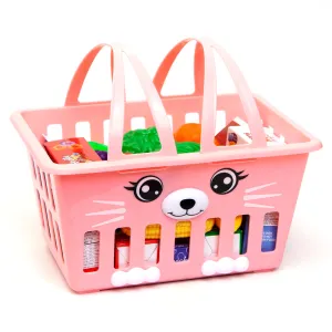 Zoo Troop: Kitty Basket - Pink Cat Playset with 16 Pieces, Ages 2 