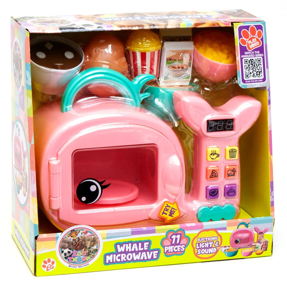 Zoo Troop Whale Microwave 17pc Interactive Playset with Sounds and Lights, Ages 2 